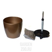 Горшок МАТИЛЬДА 20*18 с поливом бронзовый - фото 15168