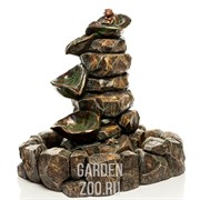 Фонтан с кувшинками для сада под бронзу высота 117см U08161 - фото 15348