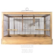 Клетка РЕТРО-КАНТРИ для птиц малая деревянная палисандр 47,5*27*32 - фото 15368