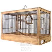Клетка РЕТРО-КАНТРИ для птиц малая деревянная палисандр 47,5*27*32 - фото 15370