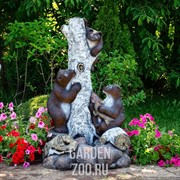 Фонтан декоративный для сада Три медведя стеклопластик высота 115см U08257 - фото 15506