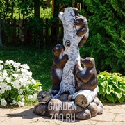 Фонтан декоративный для сада Три медведя стеклопластик высота 115см U08257 - фото 15509