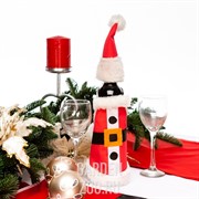 Чехол на бутылку новогодний Дед Мороз красный - фото 15898