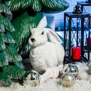 Фигура Заяц флокированный FL07429 - фото 15965