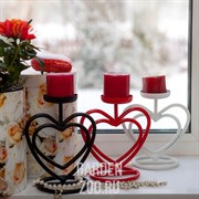 Подсвечник под одну свечу сердце металл 607-21-R - фото 15981