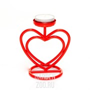 Подсвечник под одну свечу сердце металл 607-21-R - фото 15983