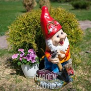 Фигура Гном садовый на пне полистоун 77 см F08199 - фото 16088