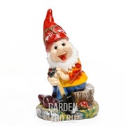 Фигура Гном садовый на пне полистоун 77 см F08199 - фото 16089