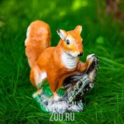 Фигура для сада Белка пушистая на бревне F08456 - фото 16093