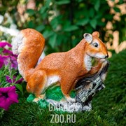 Фигура для сада Белка пушистая на бревне F08456 - фото 16094