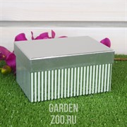 Набор коробок 15,7*11,2*8,2см 3шт с полосками серебряная - фото 16223