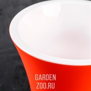 Горшок Сити 15*13 оранжево-белый с вкладышем - фото 17233