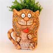 Кашпо Котенок с леденцом 13*20см - фото 17477