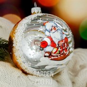 Шар новогодний Морозко ручная работа 9,5см - фото 17590