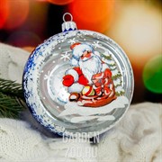 Шар новогодний Морозко ручная работа 9,5см - фото 17592