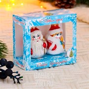 Набор елочных игрушек Дед Мороз и Снегурочка 2шт 9см - фото 17703