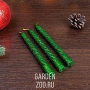 Набор свечей витых 1,5*15см 3 шт зеленый - фото 17715