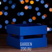 Ящик подарочный реечный Мишка 13*13*9 см синий - фото 17720