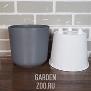 Горшок Лион 4,2л серый муссон-белый с вкладышем - фото 17854
