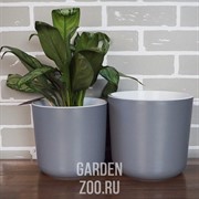 Горшок Лион 4,2л серый муссон-белый с вкладышем - фото 17855