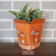 Плайм пакет для цветов 150*120/90 Котята на бежевом - фото 17894