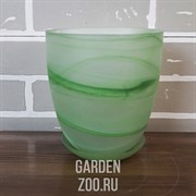 Горшок № 4 алебастр зеленый матовый d15.5 - фото 18099