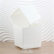 Горшок Квадро 3,3л белый с вкладкой - фото 18123