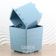 Горшок Квадро 3,3л ментол с вкладкой - фото 18128