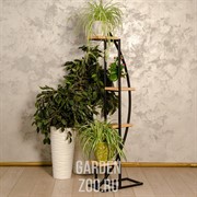 Этажерка Лофт Дуга с четырьмя полками металл и дерево 66-706 - фото 18171