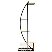 Этажерка Лофт Дуга с четырьмя полками металл и дерево 66-706 - фото 18173