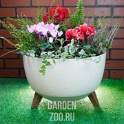 Кашпо РОМА ЭКО на ножках 40*25 белый - фото 18247