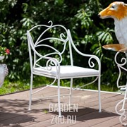 Кресло кованое белое с мягким сиденьем 303-27 - фото 18268