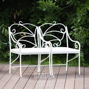 Кресло кованое белое с мягким сиденьем 303-27 - фото 18270