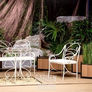 Кресло кованое белое с мягким сиденьем 303-27 - фото 18271