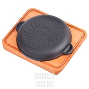 Сковорода чугунная с дощечкой 140*25 - фото 18291