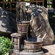 Умывальник садовый с ведёрком и кадкой стеклопластик высота 100см U07563 - фото 18840