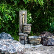 Умывальник садовый с ведёрком и кадкой стеклопластик высота 100см U07563 - фото 18842