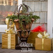 Вазон для цветов садовый Лилия под бронзу диаметр 48см US07924 - фото 19458