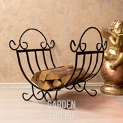 Дровница полукруглая металлическая чёрная высота 44см 500-48 - фото 20287