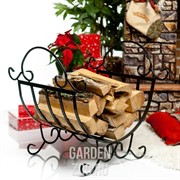 Дровница полукруглая металлическая чёрная высота 44см 500-48 - фото 20289