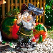 Фигура садовая Гном с петухом высота 60 см F07770 - фото 20316