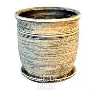 Горшок ЦИЛИНДР Волна зел. 17см - фото 21275