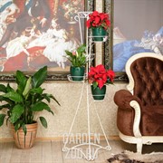 Цветочница напольная Лоза на 5 цветов бело-золотая высота 155см 14-105-WG - фото 22305