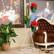 Цветочница напольная Лоза на 5 цветов бело-золотая высота 155см 14-105-WG - фото 22306