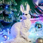 Фигура Заяц флокированный интерьерный и для сада 38 см FL01007 - фото 22772