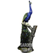 Фигура декоративная Павлин на дереве стеклопластик высота 195см U07578 - фото 23092