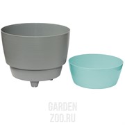 Кашпо Валенсия 2,5л серый муссон-бирюза - фото 23287