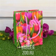 Сумочка ламинир. Цветы 12*15*6см - фото 23345