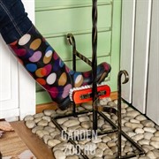 Декроттуар металлический для обуви с денщиком и двумя щётками 62-004 - фото 25137