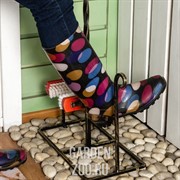 Декроттуар металлический для обуви с денщиком и двумя щётками 62-004 - фото 25138